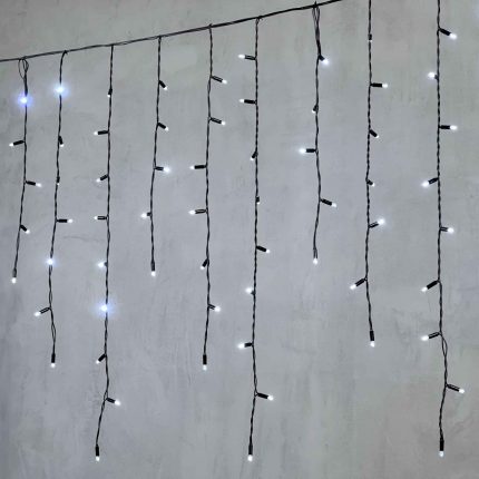 Гирлянда Бахрома 3,2 м Белая Статика, 168 LED, Чёрный ПВХ, IP65, LTC