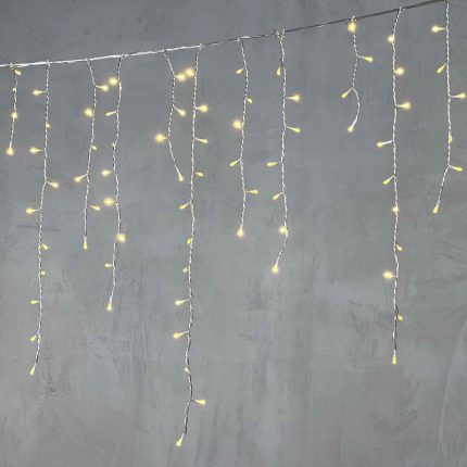 Гирлянда Бахрома 5 м Шампань статика, 348 LED, силиконовый прозрачный провод, IP65