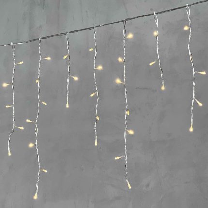 Гирлянда Бахрома 3,1 м Тепло-Белая Статика, 150 LED, Прозрачный ПВХ, IP54, LTC