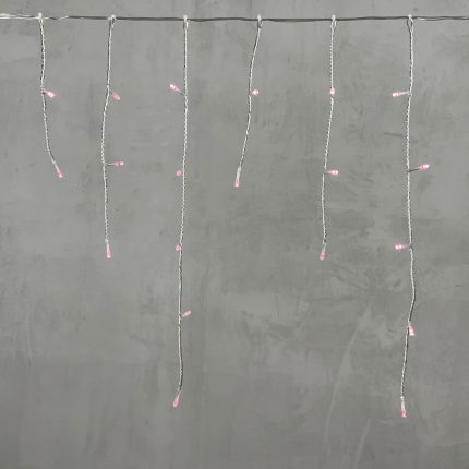 Гирлянда Бахрома 3 м Фиолетовая, 100 LED, Прозрачный Силикон, IP65, LTC (на батарейках)