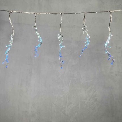 Гирлянда Бахрома Бегущий огонь 1,75 м, Бело-синяя Контроллер, 320 LED, IP65