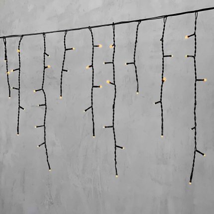 Гирлянда Бахрома 3,1 x 0,5 м Желтая 220В, 150 LED, Провод Черный ПВХ, IP54