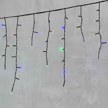 Гирлянда Бахрома 3,1 x 0,5 м Разноцветная 220В, 150 LED, Провод Черный ПВХ, IP54