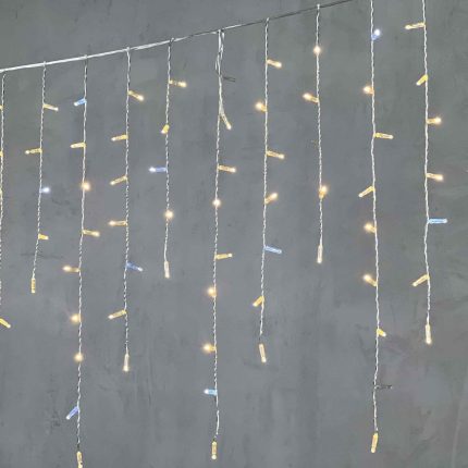 Гирлянда Бахрома 3,2 м Тепло-Белая с Мерцанием, 168 LED, Прозрачный ПВХ, IP65, LTC