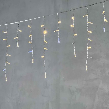 Гирлянда Бахрома с колпачком 4,9 м Тепло-белая с мерцанием, 195 LED, IP65