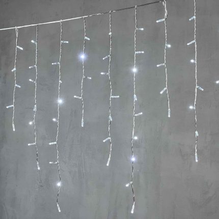 Гирлянда Бахрома 3,2 м Белая Статика, 168 LED, Прозрачный ПВХ, IP65, LTC