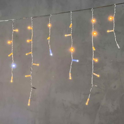 Гирлянда Бахрома с Колпачками 3,1 м Жёлтая с Мерцанием, 120 LED, IP65, прозрачный ПВХ, LTC