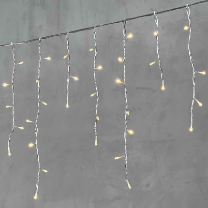 Гирлянда Бахрома 4,9 м Тепло-Белая Статика, 240 LED, Прозрачный ПВХ, IP54, LTC