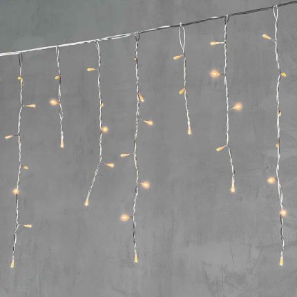 Гирлянда Бахрома 3,1 м Экстра Тепло-Белая Статика, 150 LED, Прозрачный ПВХ, IP54, LTC