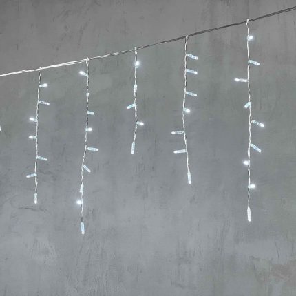 Гирлянда Бахрома 4,9 м Белая Статика, 189 LED, Прозрачный ПВХ, IP65, LTC