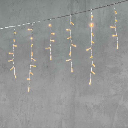 Гирлянда Бахрома 4,9 м Жёлтая Статика, 189 LED, Прозрачный ПВХ, IP65, LTC