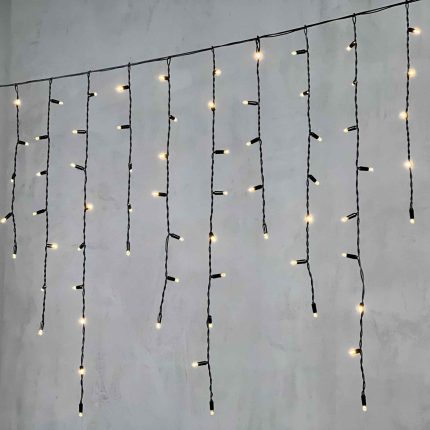 Гирлянда Бахрома 3,2 м Тепло-белый Статика, 168 LED, Чёрный ПВХ, IP65, LTC