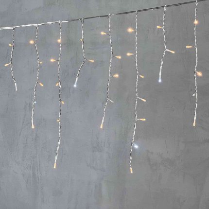 Гирлянда Бахрома 4,9 м Экстра Тепло-Белая с Мерцанием, 240 LED, Прозрачный ПВХ, IP54, LTC