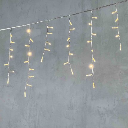 Гирлянда Бахрома с Колпачком 4,9 x 0,5 м Тепло-Белая 220В, 189 LED, Провод Прозрачный ПВХ, IP65
