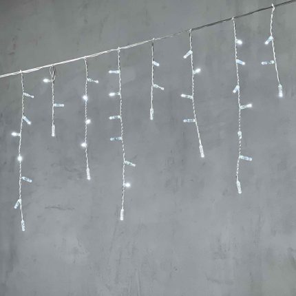 Гирлянда Бахрома с колпачками 4,9 м, Белая Статика, IP65, 195 LED