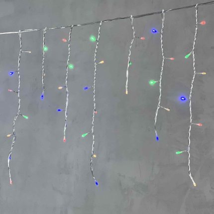 Гирлянда Бахрома 3,1 x 0,5 м Разноцветная 220В, 150 LED, Провод Прозрачный ПВХ, IP54