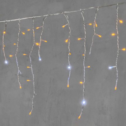 Гирлянда Бахрома 4,9 м Жёлтая с Мерцанием, 240 LED, Прозрачный ПВХ, IP54, LTC
