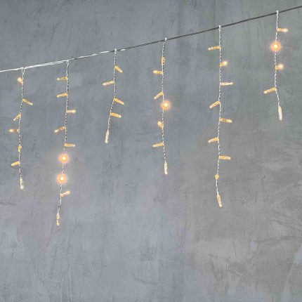 Гирлянда Бахрома 4,9 м Экстра Тепло-белый Статика, 189 LED, Прозрачный ПВХ, IP65, LTC