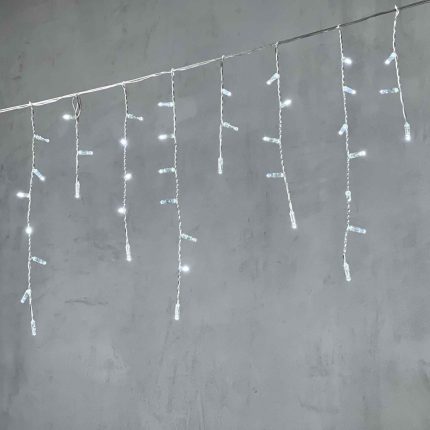 Гирлянда Бахрома с Колпачком 3,1×0,5 м Белая Статика, 120 LED, Прозрачный ПВХ, IP65, LTC