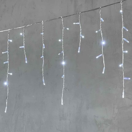 Гирлянда Бахрома с колпачком 4,9 м Белая с мерцанием, 195 LED, IP65