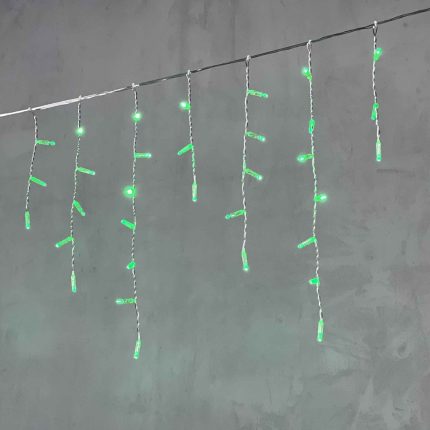 Гирлянда Бахрома с Колпачком 3,1×0,5 м Зелёная Статика, 120 LED, Прозрачный ПВХ, IP65, LTC