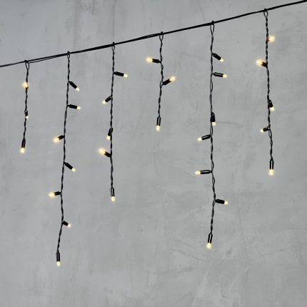 Гирлянда Бахрома с Колпачком 3,1×0,5 м Тепло-Белая Статика, 120 LED, Чёрный ПВХ, IP65, LTC