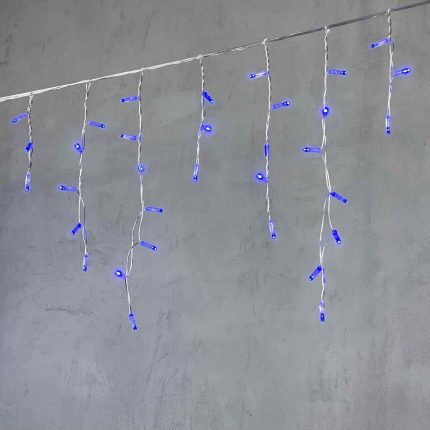Гирлянда Бахрома с Колпачком 3,1×0,5 м Синяя Статика, 120 LED, Прозрачный ПВХ, IP65, LTC