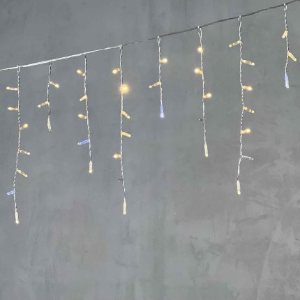 Гирлянда Бахрома 3,1 м Тепло-Белая с Мерцанием, 120 LED, Прозрачный ПВХ, IP65, LTC