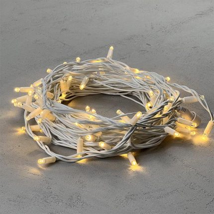 Гирлянда Нить 10 м Тепло-Белая Статика, 75 LED, Белый Каучук, IP65, LTC