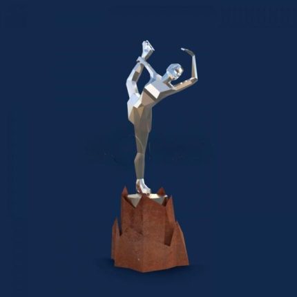 Полигональная фигуристка на подиуме 0,9×2,4 м, IP65, холодное свечение