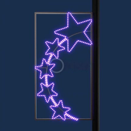 Световая консоль «Пять звёзд», 0,8×1,5 м, IP65, фиолетовый свет