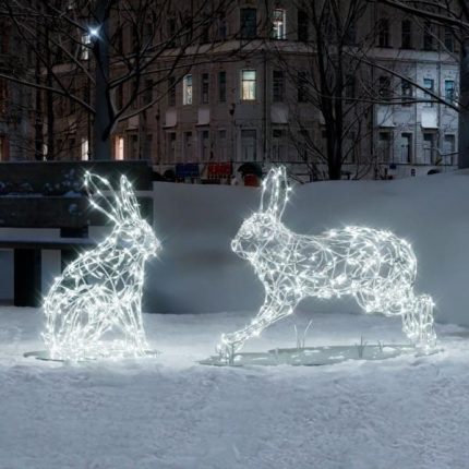 Светодиодные серебряные зайцы, 0,9м, IP65, серебряное свечение