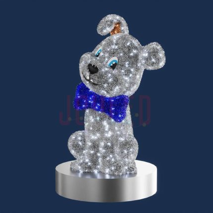 Фигура из мишурного ковра «Щенок», 2,3×1,45×1,35 м, IP65, холодный свет