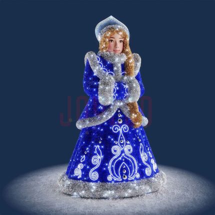 Новогодняя фигура из мишуры «Снегурочка», 1,9×3,1×1,5 м, IP65, холодный свет