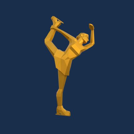 Полигональная скульптура Фигуристка - 3D GR 693