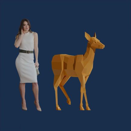 Полигональная скульптура Оленёнок - 3D GR 699