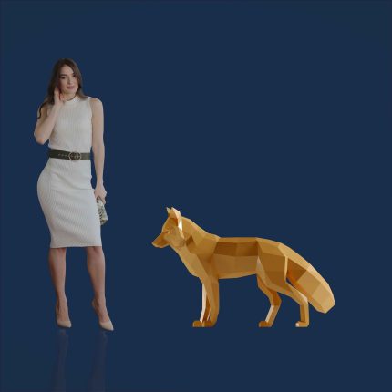 Полигональная скульптура Лиса - 3D GR 701