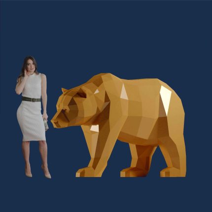 Полигональная скульптура Медведь идущий - 3D GR 702