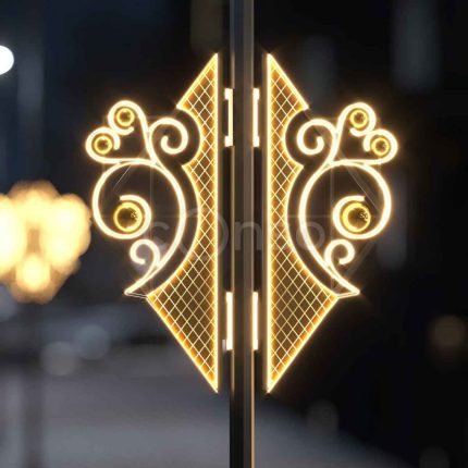 Светодиодная праздничная консоль, 0,95×1,17 м, IP65, золотой свет