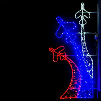 Световая консоль «Самолёты», 0,8×1,8 м, IP65, триколор