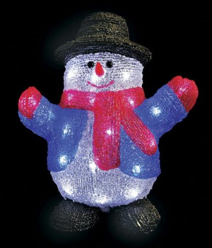 Светодиодный Снеговик, 24 см, IP54, 24 LED, белый свет