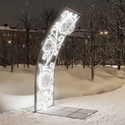 Уличная полуарка «Зимний цветок», 1,74×2,5 м, IP65, холодный свет