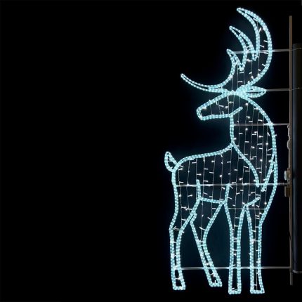 Светодиодная консоль «Олень в Фас» 100 х 250 см, Белая, 220В
