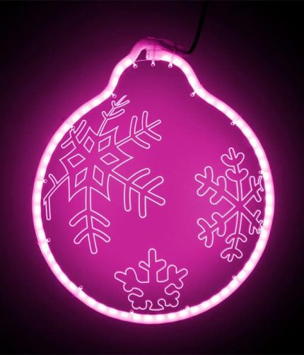 Светодиодная Фигура Шар 30 x 30 см Розовая, Гибкий Неон и Акрилайт, IP54