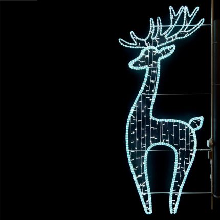 Светодиодная Консоль «Олень в Профиль» 90 х 240 см, Белая, 220В