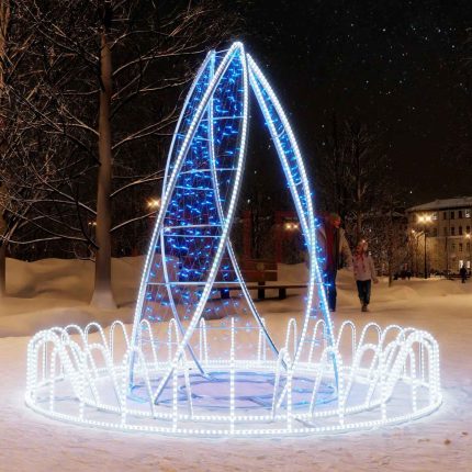 Уличный фонтан светодиодный «Пламя», 2,3×2 м, IP65, холодное свечение