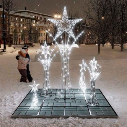 Световая композиция «Салют», 1,9 м, IP65, холодный свет