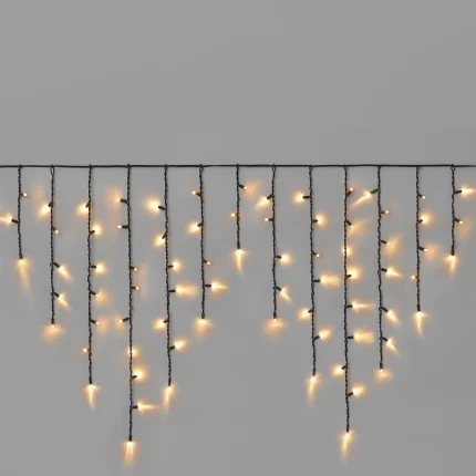 Гирлянда Бахрома 3 м, Тепло-белая Статика, 144 LED, IP65, INOX