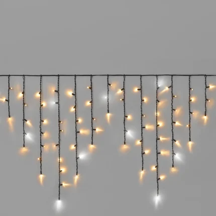 Гирлянда Бахрома 3 м Тепло-белый с мерцанием, Каучук, IP65