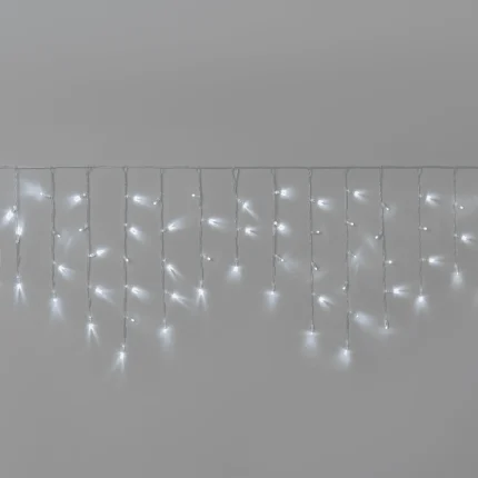 Гирлянда Бахрома 3×0,6 м Белый Статика, 108 LED, Прозрачный ПВХ, IP65, INOX